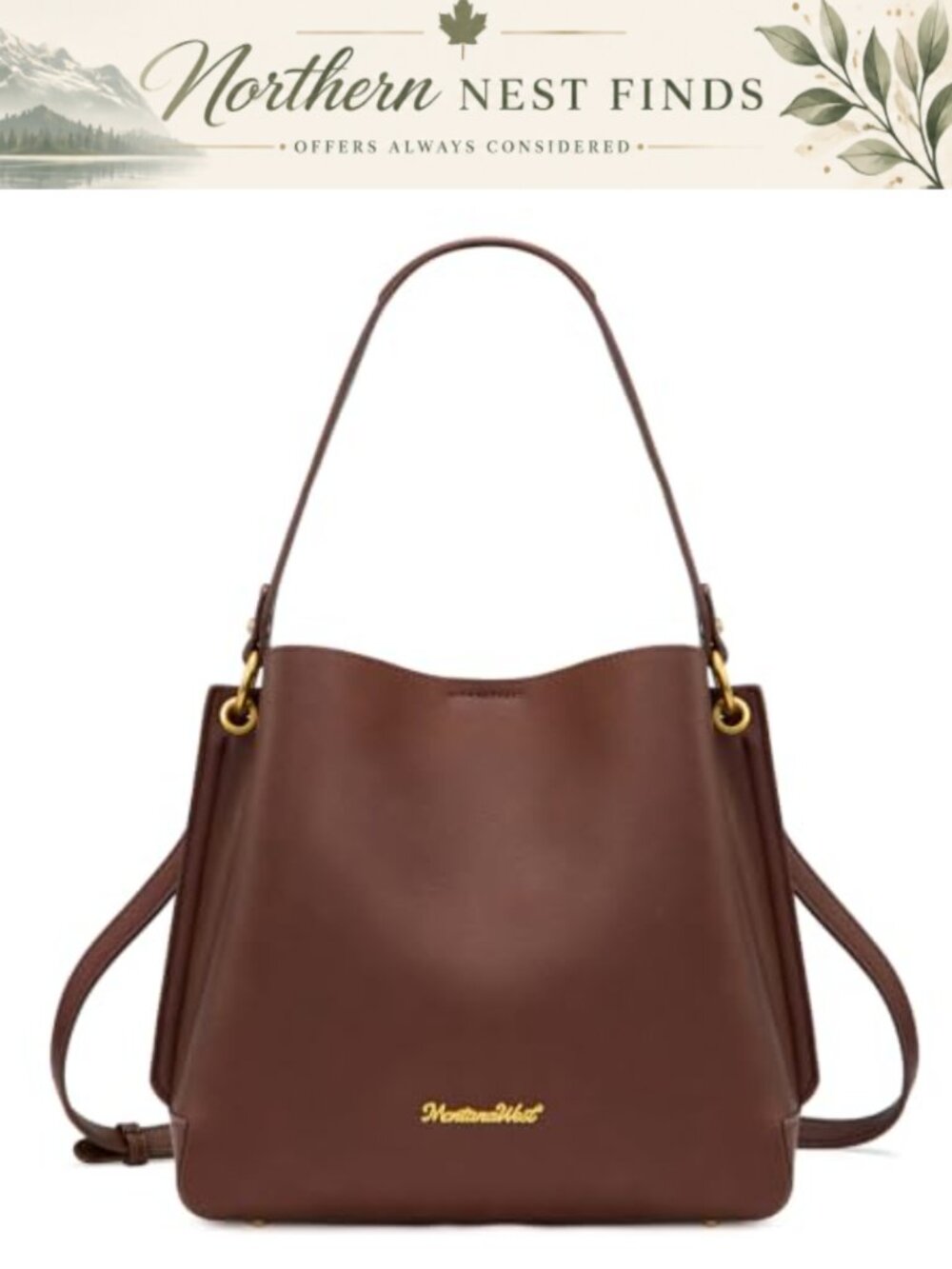 Montana West Hobo Purse Women Bucket Shoulder Bag Crossbody Strap